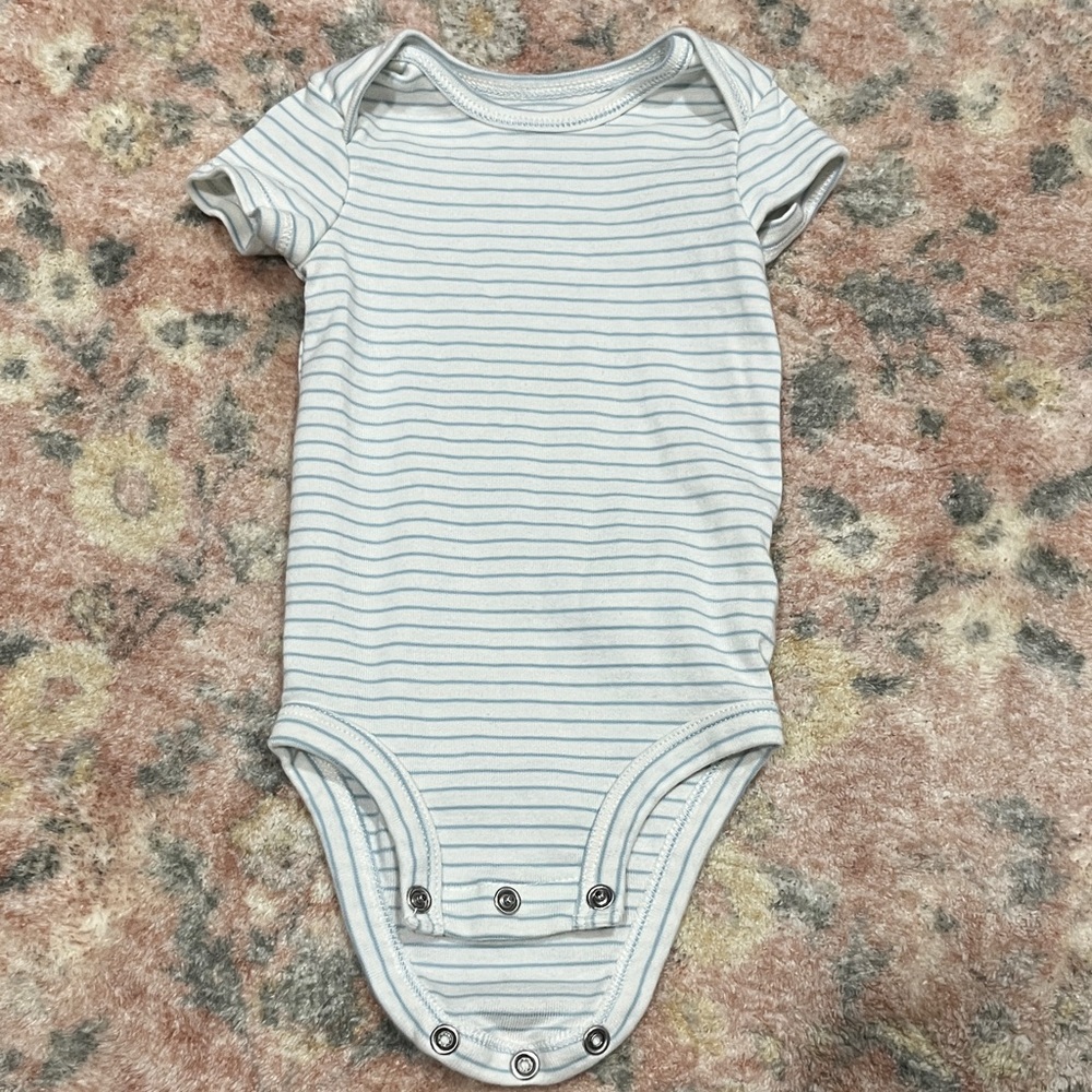 Carter's Soft Striped White & Blue Bodysuit